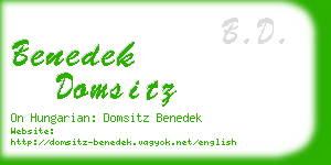 benedek domsitz business card